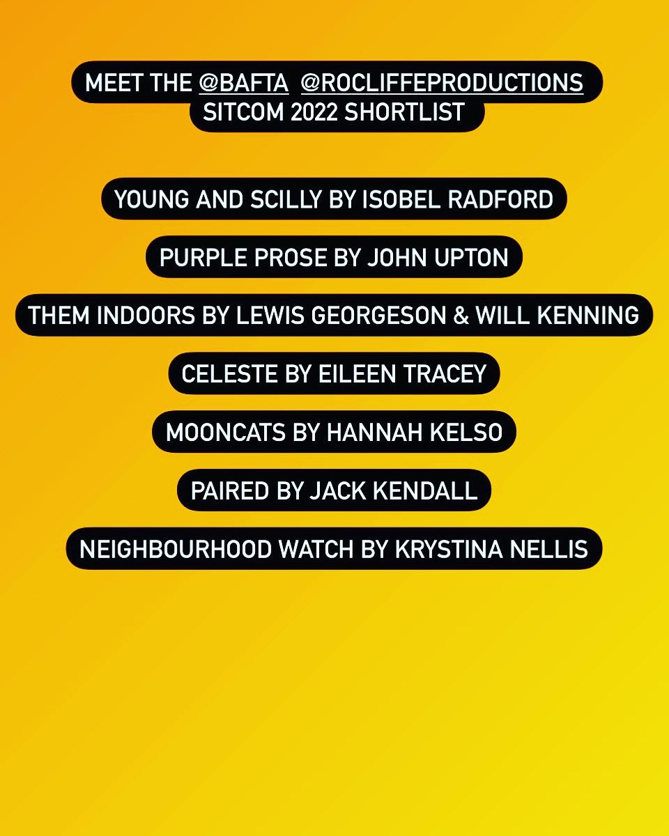Meet the <a href="/BAFTA/">BAFTA</a> <a href="/rocliffeforum/">Rocliffe Productions & Writing Competition</a> SitCom 2022 Shortlisted writers.