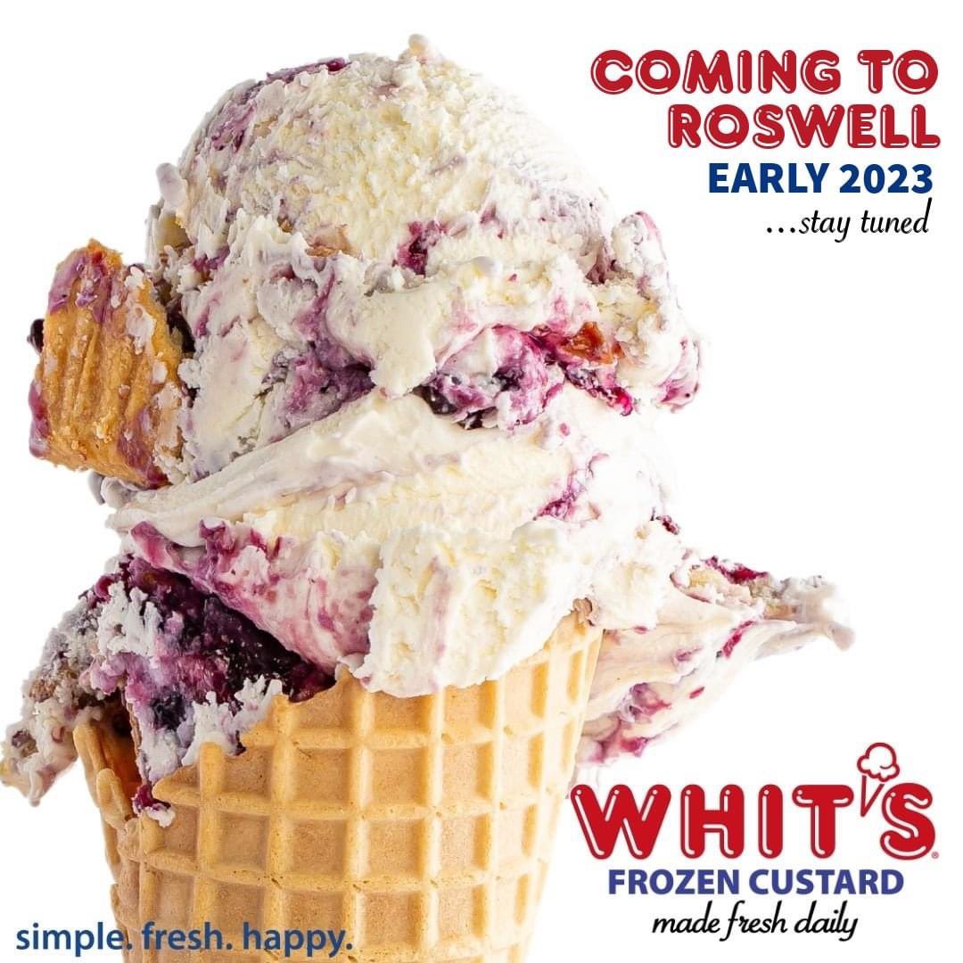 Happy #NationalFrozenCustardDay Can’t wait to be scooping happiness in Roswell! #whitsofroswell #frozencustard #ComingSoon