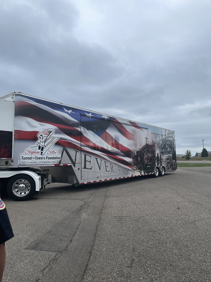 LakevilleFireMN's tweet photo. It was a privilege yesterday to be apart of the escort for the 9/11 Memorial that will be at Dakota County Fair this week. #NeverForget911 https://t.co/Gn9P1PWHao