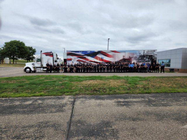 LakevilleFireMN's tweet photo. It was a privilege yesterday to be apart of the escort for the 9/11 Memorial that will be at Dakota County Fair this week. #NeverForget911 https://t.co/Gn9P1PWHao