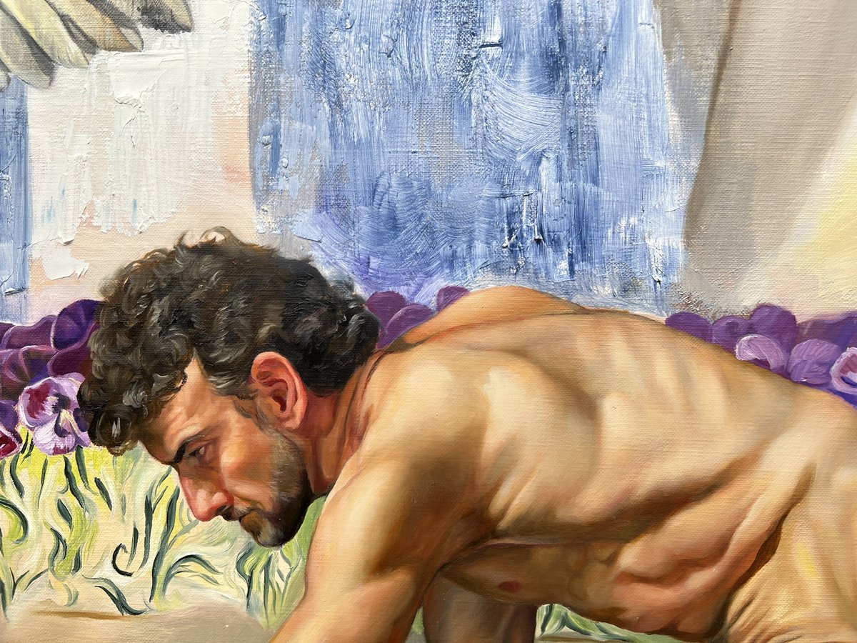 kami_bey's tweet image. “Connection” 
Oil on canvas 🖼 with some details✨

#oillinen #traditionalpainting #finalwork #Fineart #artist