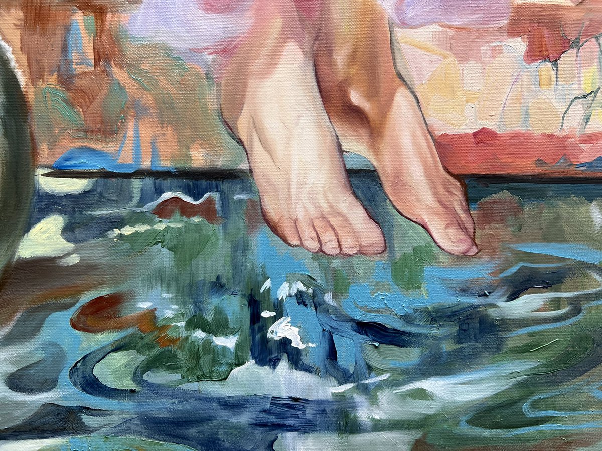kami_bey's tweet image. “Connection” 
Oil on canvas 🖼 with some details✨

#oillinen #traditionalpainting #finalwork #Fineart #artist