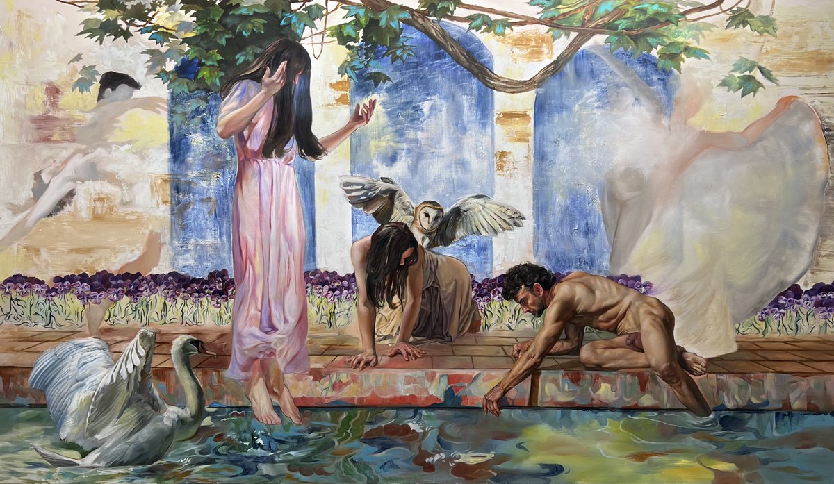 kami_bey's tweet image. “Connection” 
Oil on canvas 🖼 with some details✨

#oillinen #traditionalpainting #finalwork #Fineart #artist