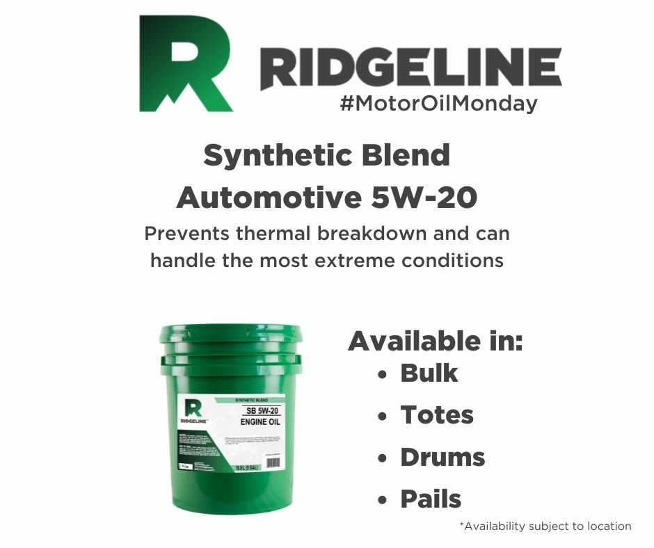 Looking for automotive engine oil that’s great for high mileage? Ridgeline’s 5W-20 retains viscosity, prevents thermal breakdown and is engineered to handle the most extreme conditions! #MotorOilMonday #AskForRidgeline bit.ly/3QnOBrk