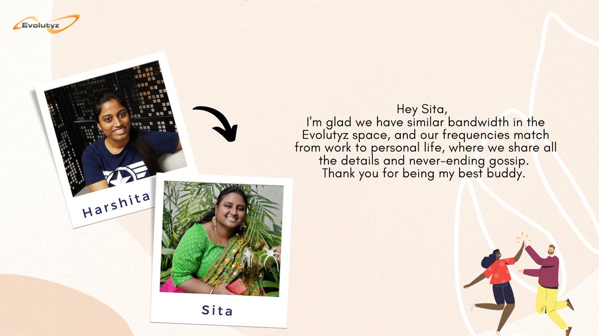 Evolutyz's tweet image. What makes workplace friendships so special? Well, it’s the delight of darting to someone’s desk and dragging them to the bathroom to gossip.
#celebratingfriendships #workplacefriendships