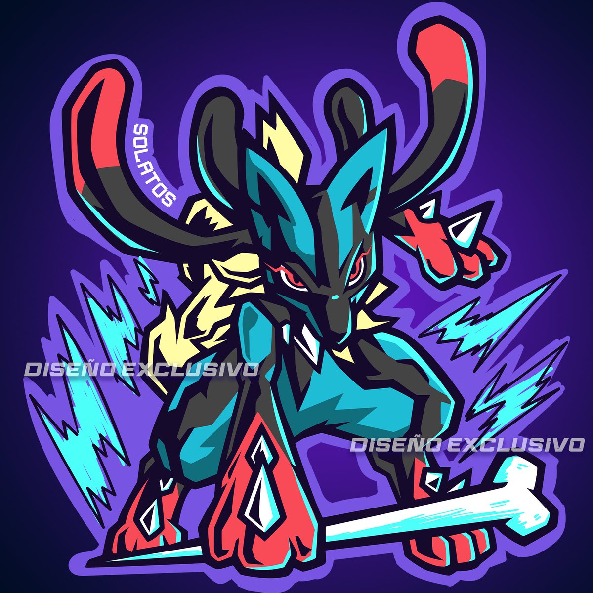 Megalucario Next design for merch 
#pokemon #lucario #megalucario #art #commision #pokemongo #pokemonunite #pokemontcg