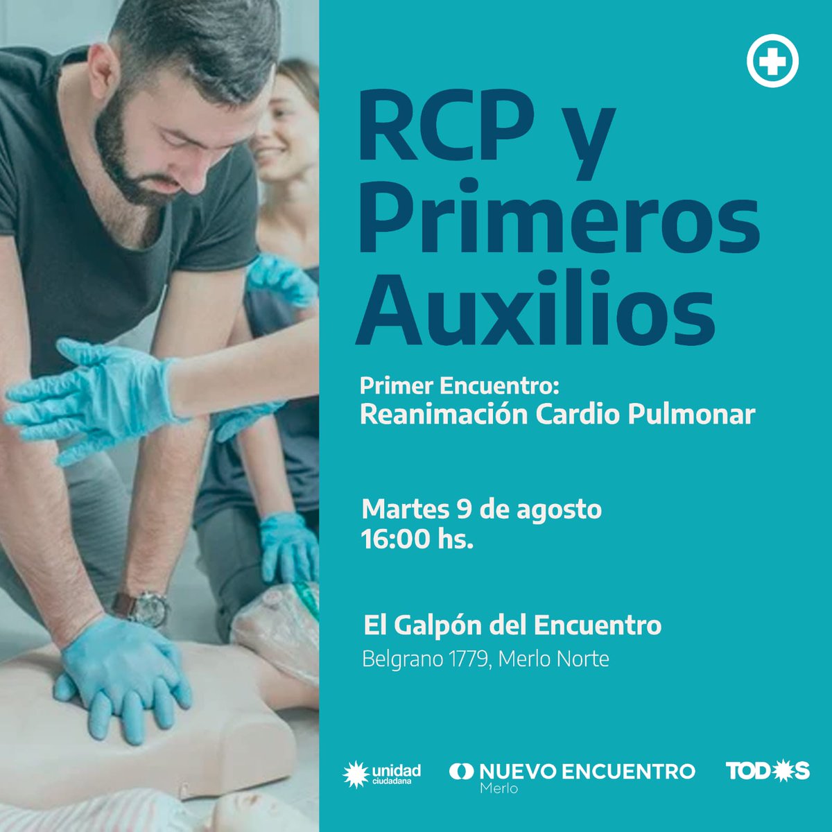 EncuentroMerlo's tweet photo. Charla/taller de RCP y primeros auxilios 

🗓️ Martes 9 • 16 hs
📍 Belgrano 1779, Merlo norte. https://t.co/xyVFpCcC2S