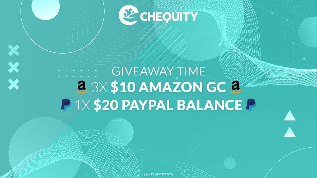 chequityapp's tweet photo. 🎉 Giveaway Time 🎉

🎁 Rewards: PayPal Balance ($20) &amp; Amazon Gift Card ($10)

🎫 To Enter:
- Follow Us
- Retweet this tweet
- Complete steps here (required): https://t.co/OyEpMlzgBJ

📅 Giveaway ends on August 15th, 2022

Good luck! 🍀 https://t.co/XkyxM5nvF4