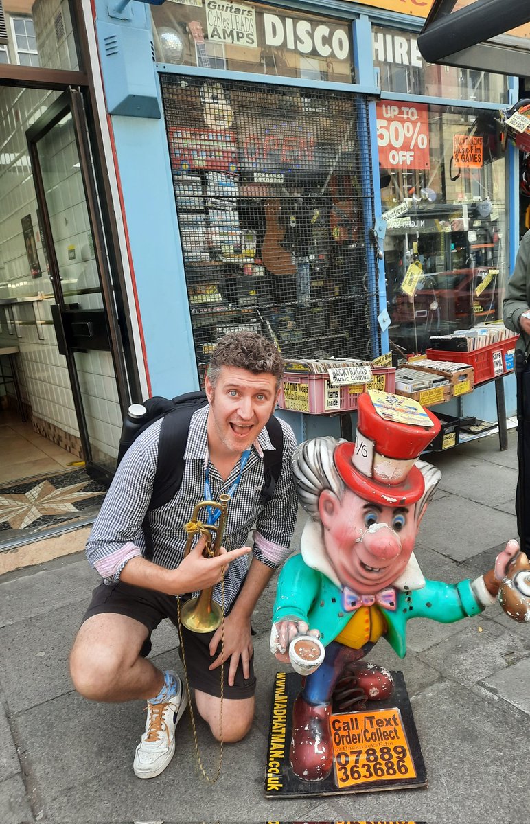 BacktracksEdin's tweet photo. Dan Clarkson saxophonist now blowing his own trumpet @BacktracksEdin in #MrThing show @edfringe Pleasance Dome 10.15pm https://t.co/fw1Ci2QwNl
