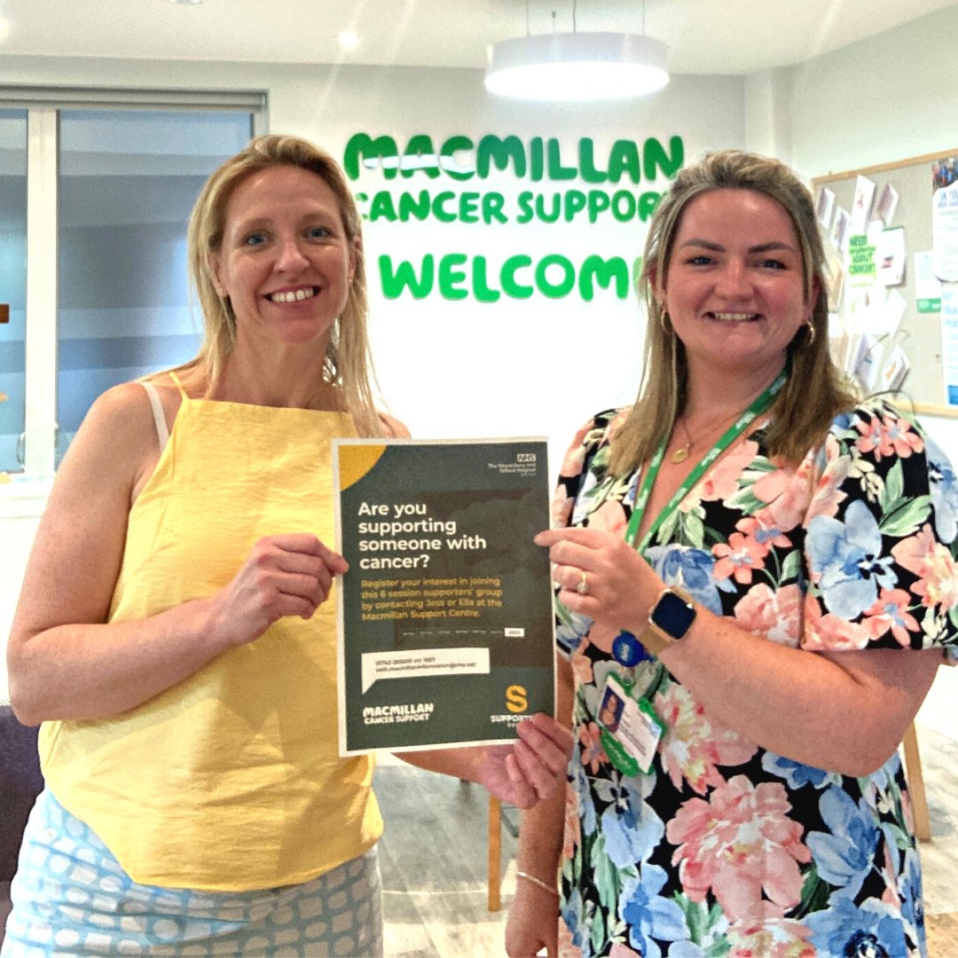 SaTH (@sathnhs) on Twitter photo Meet Jess and Ella! π
They are super helpful people who work at the Macmillan Cancer Support Centre, based at Shrewsbury Hospital.
Theyβve just set up a new support group so if you or someone you know is interested, please get in touch - sath.macmillaninformation@nhs.net Meet Jess and Ella! π
They are super helpful people who work at the Macmillan Cancer Support Centre, based at Shrewsbury Hospital.
Theyβve just set up a new support group so if you or someone you know is interested, please get in touch - sath.macmillaninformation@nhs.net