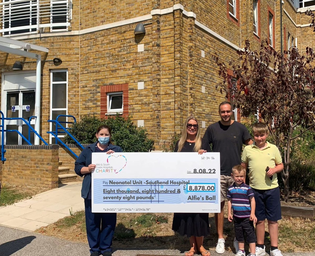 AlfiesBall's tweet photo. Today we visited S’end hospital to present the Alfie’s Ball to @MSEHospCharity Neonatal dept.
Big thank you to our sponsors @BTMKSolicitors @savingenergy_uk @SavingEnergyGB @leaplondon_ @Adv_Island #GTVcontracts, everyone who attended, bought raffle tickets, donated prizes etc ❤️ https://t.co/1FXlVL7AQ9