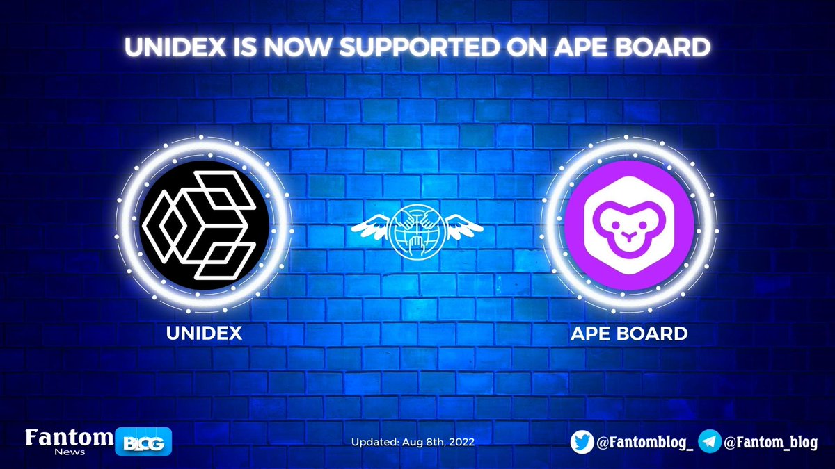 Fantomblog_'s tweet photo. 🥳@UniDexFinance is now supported on @ape_board
✨#UniDex aims to provide a collection of tools and financial products offered in the DeFi ecosystem
More details:
👉https://t.co/ebeaOy0yXO
#FantomBlog #FTM #UniDex #ApeBoard https://t.co/mWM6Vk7diV