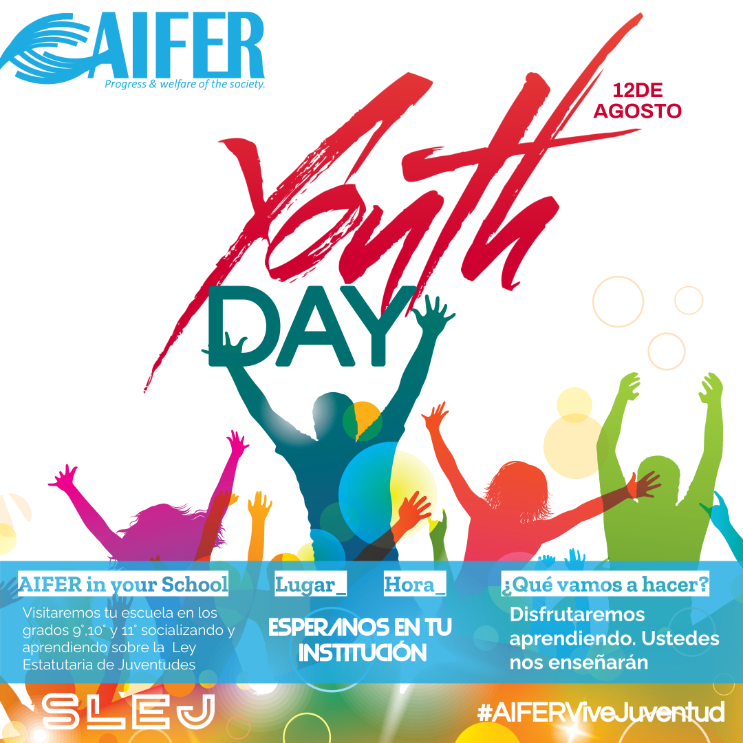 AIFERFundation's tweet photo. 🔵¿Hasta cuando somos jóvenes?
🟠¿Qué significa ser joven?
🟢¿Qué espera la sociedad de nosotros?

✅ Según la #ONU y la #OMS Somos jóvenes entre los 15 y 24 años. Para #AIFER la juventud es un espíritu inquebrantable eterno.♾ 
Este 12 de agosto celebraremos el #AIFERYouthDay https://t.co/xk6aG8N4k6