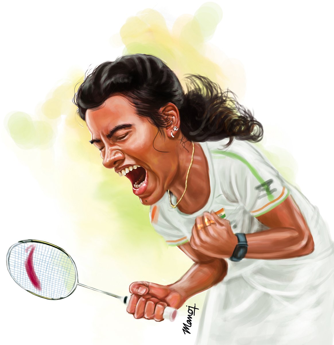 cartoonistmanoj's tweet photo. पीवी सिंधु ने स्वर्ण पदक तो जीत ही लिया है, यदि आप भी कुछ जीतना चाहते हैं तो ' Create a Witty ' में हिस्सा लें और जीतिए ढेरों ईनाम. 
#PVSindhu #CommonwealthGames2022 #badminton #CaricatureCompetition #CartoonCompetition #caricature #cartoon #createawitty #unfolddreams https://t.co/SR8mkT68UK