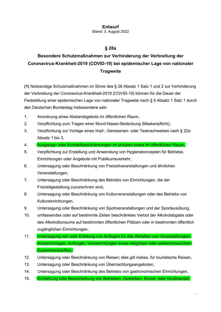 SHomburg's tweet photo. Buschmanns geleakter Gesetzentwurf widerspricht seinen Behauptungen diametral: Keine "Absage" an Lockdowns, sondern Bekräftigung.

Dass man für § 28a IfSG einen Bundestagsbeschluss braucht, ist kein Gegenargument: Wenn das Gesetz eine Mehrheit findet, dann auch der Beschluss. 2/3 https://t.co/OBxulP5FPy