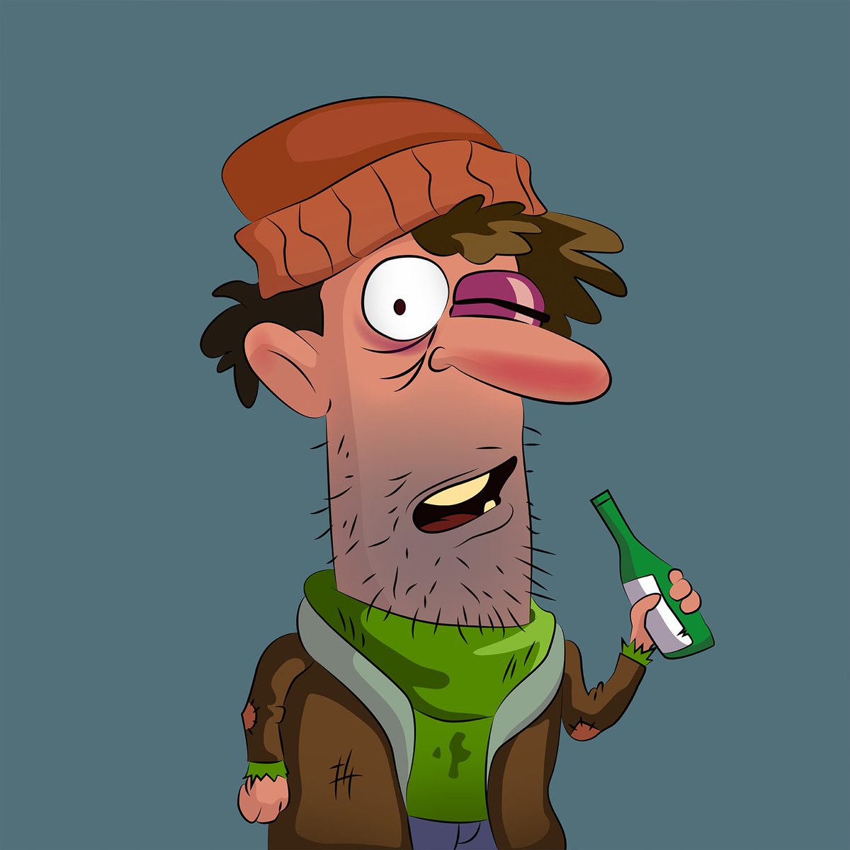 TrampsShow's tweet photo. 🥴5. #NFT Tramp - Jackie "Pipe"

https://t.co/9PQ9OgfQuj

At the age of 4, he was playing on the roof with his father and "accidentally" fell into a drainpipe. His parents were so shocked by this that they immediately threw a party, then sold the house.

#NFTs #nftart https://t.co/c2QQSF9QfQ