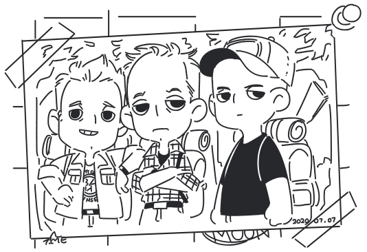 timethehobo's tweet photo. Hackett brothers once upon a time. I really enjoyed them tbh. Silly sibling energy. 
#TheQuarry #thequarryfanart #chrishackett #travishackett #bobbyhackett https://t.co/rv0CjHzlr3