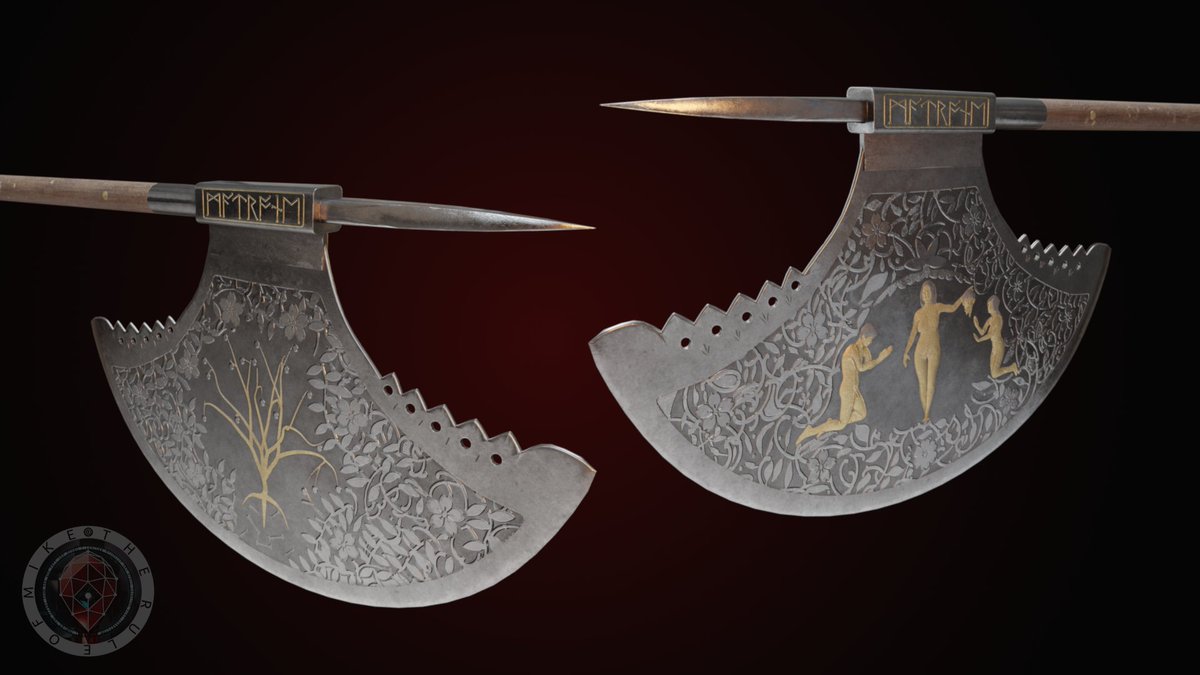 TheRuleOfMike's tweet photo. The Matron via @artstationhq https://t.co/vg4FmwqcSa 

A model of a fictional axe inspired by pagan imagery and historical weapons.

Follow me for more frequent content.

#blender #blender3d #b3d #substancepainter #render #3dart #3dartist #fantasyart #gamedev  #gameart #3DModel https://t.co/DvoCycNHm7