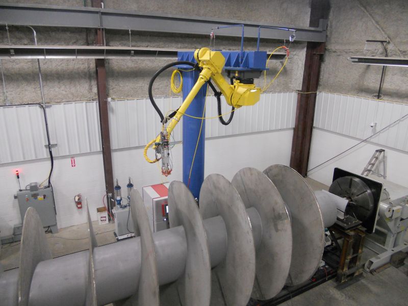 HeatAlberta's tweet photo. #ApolloClad 9-axis robot! Laser cladding refurbishment is a state of the art weld repair technology that uses a focused laser heat source to apply superior quality, high performance material coatings to high-performance metallic components. #YEG #YYC #YWG YVR https://t.co/hz1xLEDkq2