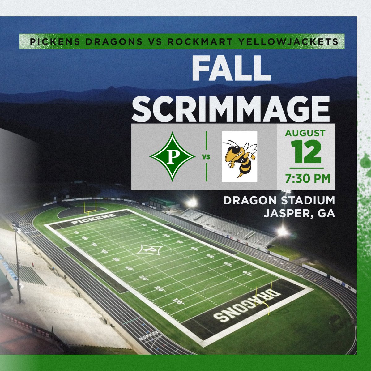 We have officially made it to FOOTBALL SEASON! Come out and support your Dragons this Friday in our fall scrimmage at home vs Rockmart High School. We can't wait to see you there! Go Dragons