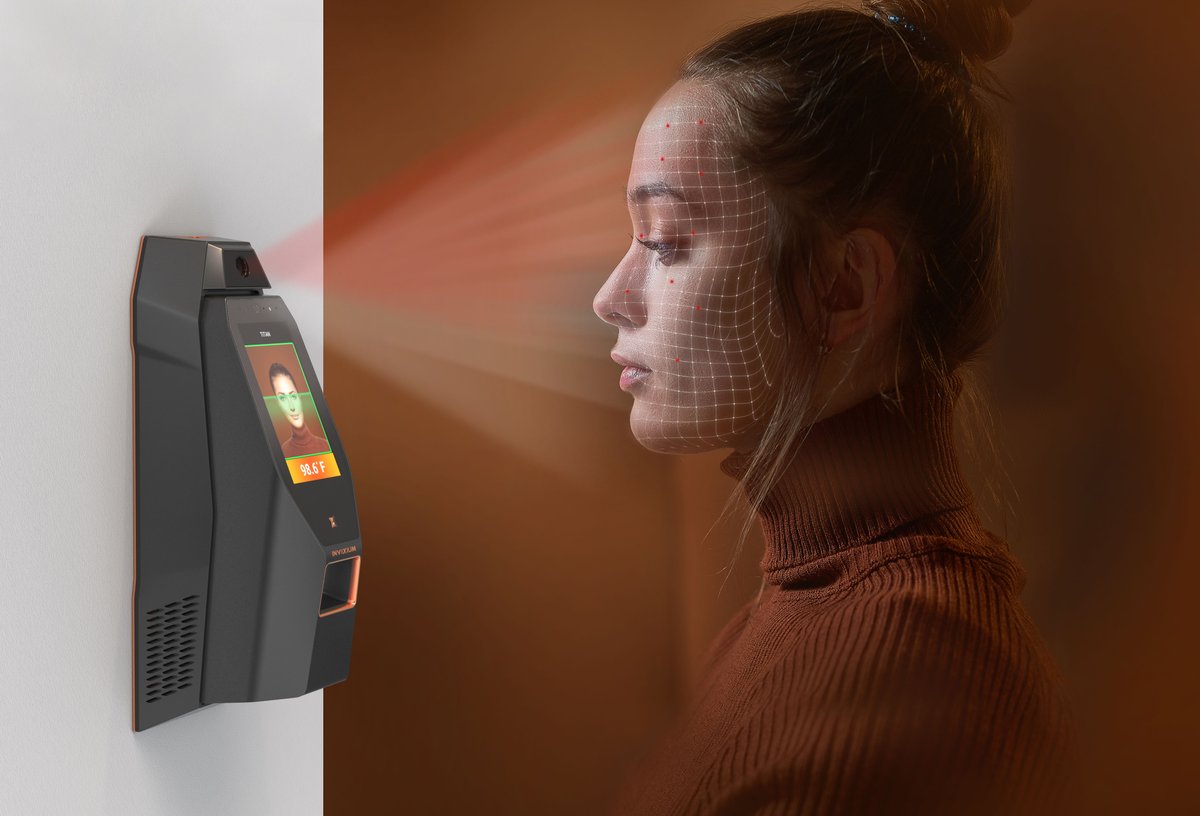 Invixium's tweet image. Engineered with cutting-edge #facerecognition technology, TITAN promotes entrance security &amp;amp; workplace wellness, giving employees the peace of mind to get back to work. 

Learn more: bit.ly/3A6Up32

#touchlessbiometrics #accesscontrol #workforcemanagement #MadeInCanada