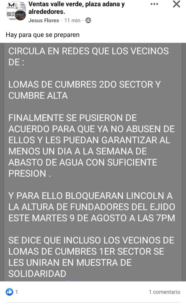 rojitadivina's tweet photo. @AyD_ParaTi @samuel_garcias Tenemos semanas sin agua, solo 2 veces al mes nos dejan agua solo unas 5 horas con baja presión, eso no ayuda llenar tinacos, volver esperar otros 15 días sin agua, queremos agua en nuestras llaves y que respeten los horarios https://t.co/ObVPW3RgEe