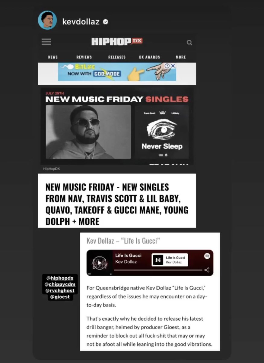 cdmmusicgroup's tweet photo. New Music Friday @HipHopDX @KevDollazHB #LifeIsGucci https://t.co/Crx2Uud8ia