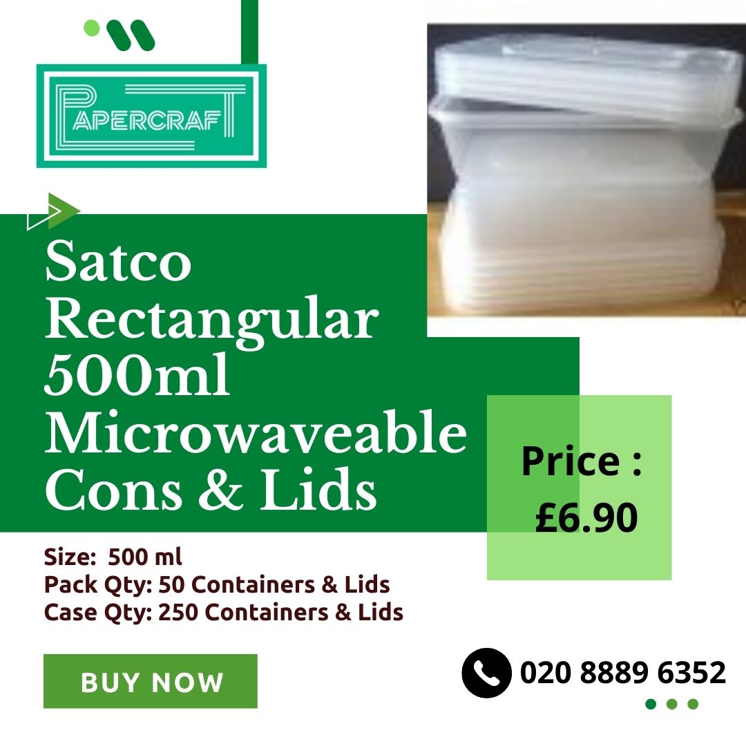 papercraftsuk's tweet image. Satco Rectangular 500ml Microwaveable Cons &amp;amp; Lids
Price: £6.90
Buy Now: bit.ly/3A5H9f7

#containers #microwavecontainers #couchroll #handtowels #PaperCentrefeedRolls #paperproducts #softhandtowels #paperhandtowel #papertowels #paperrolls #papercraftdisposablesuk