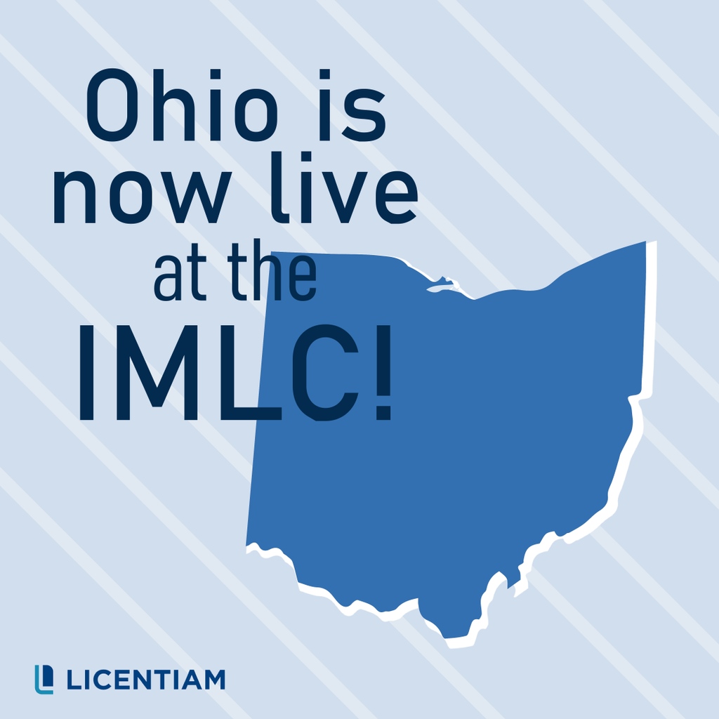 Licentiam's tweet photo. "Ohio" is now "live" at the IMLC (Interstate Medical Licensure Compact).

Licentiam can now assist physicians and nurses with obtaining their OH compact incense!

Call us today at (877) 542-3684 or visit our website for more information! https://t.co/75Geoj683b