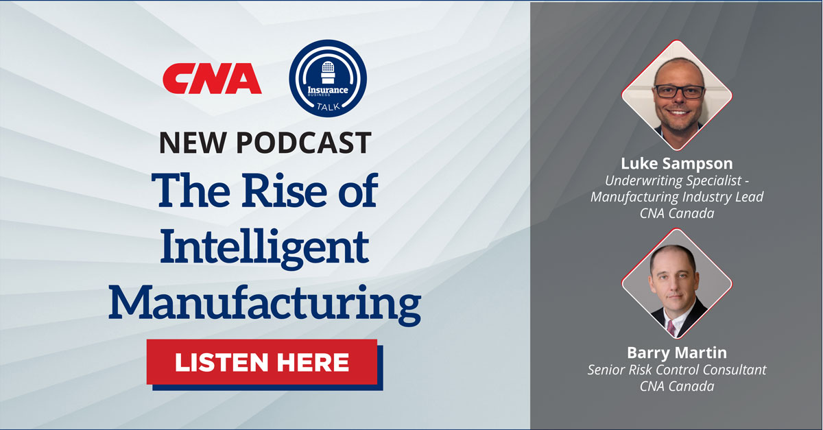 #IBTalk: <a href="/CNA_Insurance/">CNA Insurance</a> Luke Sampson and Barry Martin discuss the rise of intelligent manufacturing and the pain points of the broker-underwriter relationship in the manufacturing sector.

Listen to the full episode here: hubs.ly/Q01jvn730