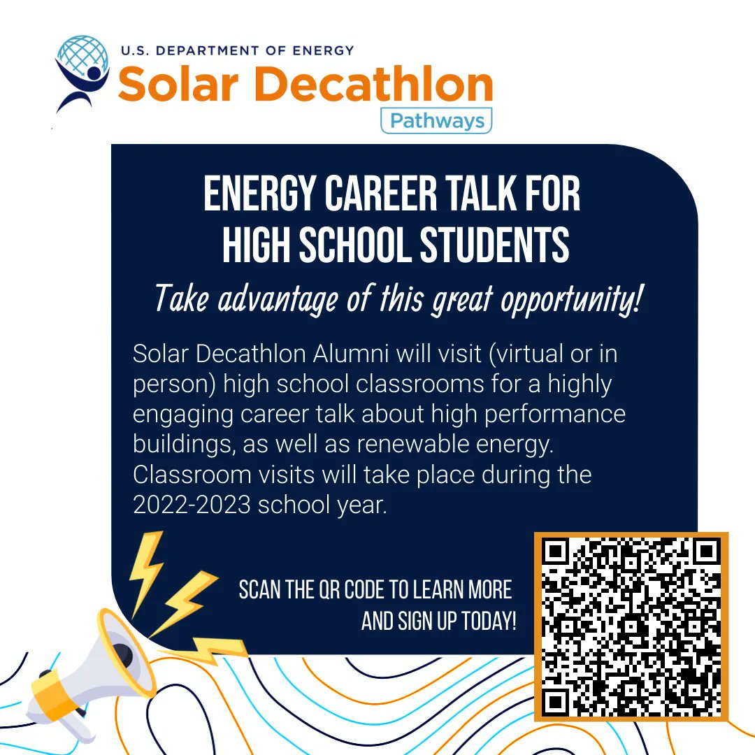 Great opportunity for high school students this coming school year -- Spread the word! Details and sign up at buff.ly/3RpsySv 
#careertalk #energy #buildingscience #highschool