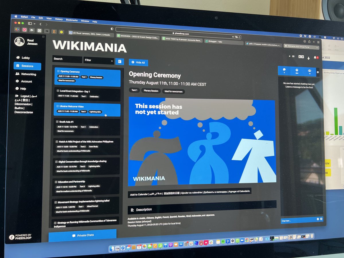 RuudWJanssen's tweet photo. Congratulations on the launch 🚀 of the #wikimania22 team @Wikimania @pheedloop - Taking a test drive before the launch on 11 Aug 2022 #DESIGNtoCHANGE #conversations #eventcanvas #freeknowledge @Wikimedia https://t.co/OrPqof0Bt5