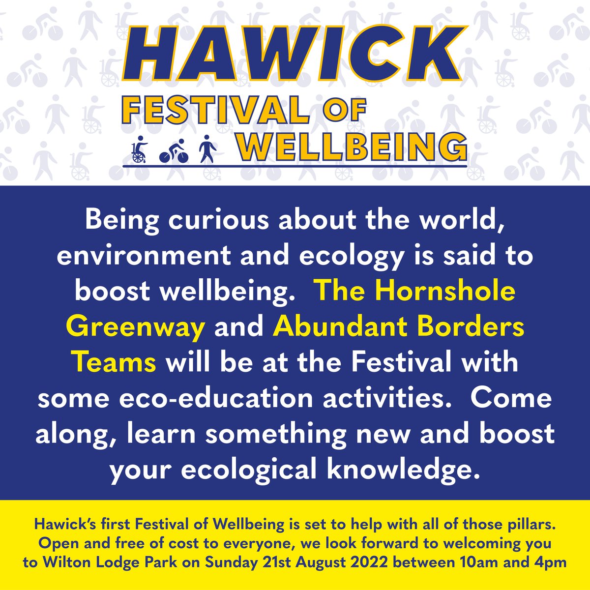 Eco-education activities available at this years' Wellbeing festival.
Sunday 21st August
10am - 4pm
Free to everyone!

#hawick #festival #wellbeing