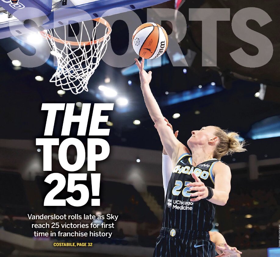 Cover of the Sports in .@Suntimes for .@AnnieCostabile article! Love it! .@Sloot22 .@chicagosky #skytown #WNBATwitter