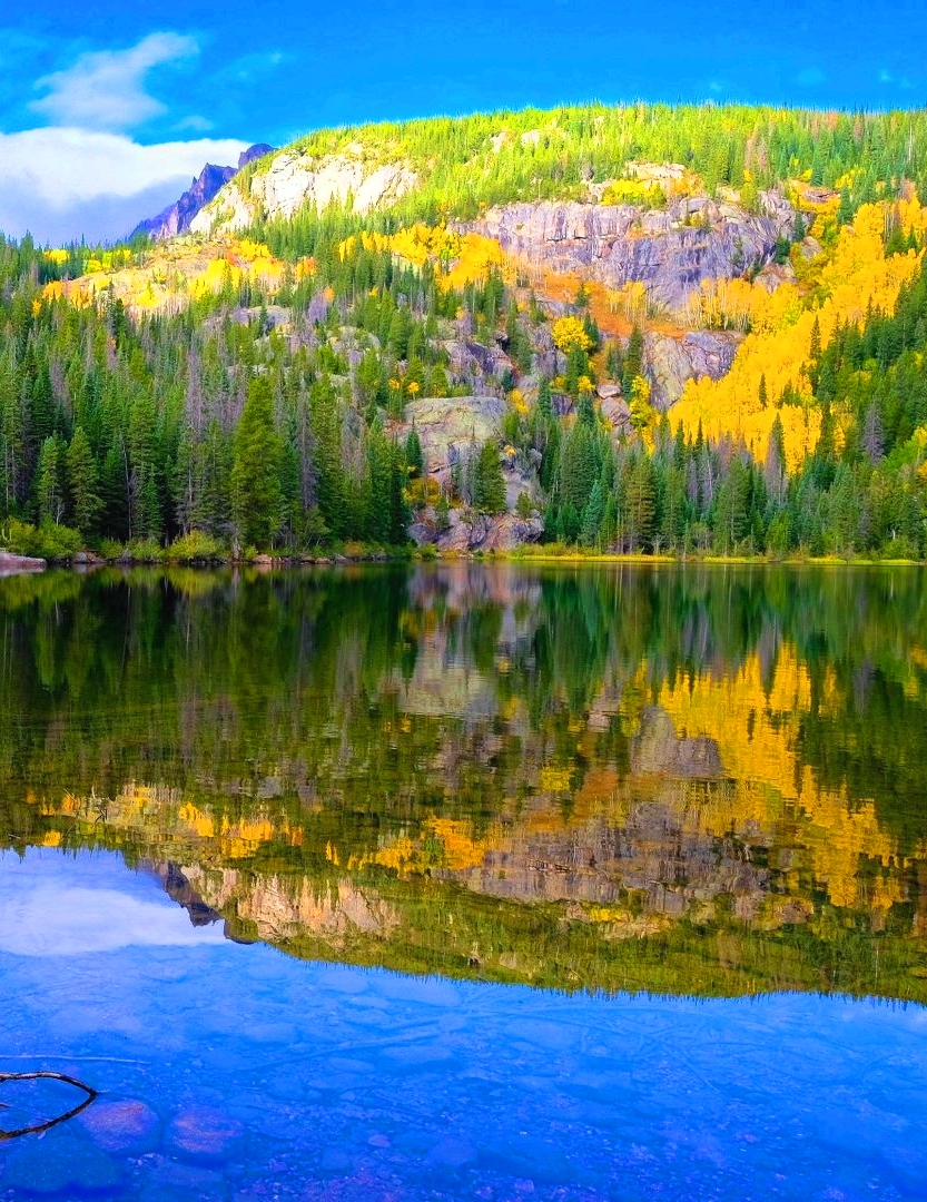 Beautiful Reflections on Bear Lake in autumn, Colorado 🇺🇸