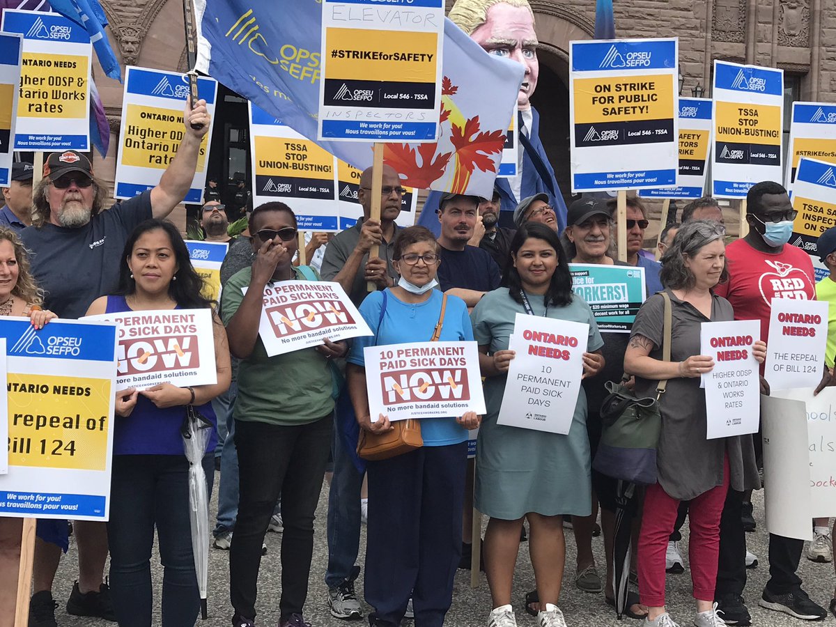 DeenaLadd's tweet photo. First day of the #Ontario legislative session. @fordnation - we are waiting to see if you will respond to the massive healthcare crisis happening right now. Will you ensure #paidsickdays for workers? Or will you continue to ignore the people? #Justice4workers #onpoli https://t.co/EWuTK68ibE