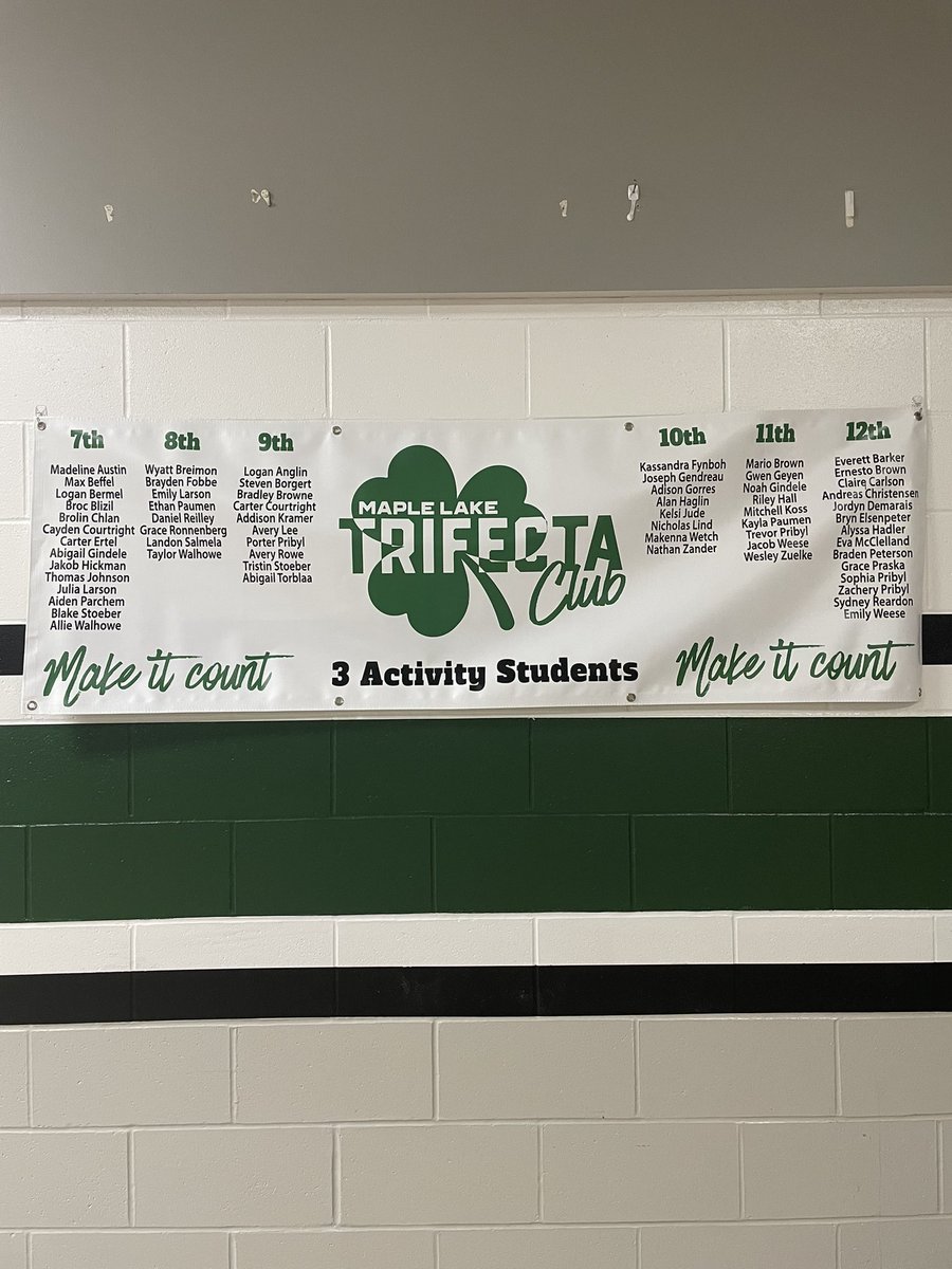 Fall Activities Start in 1 Week! We had 63 students as members of the Trifecta Club last year, hoping to increase that number this year.#trifectaclub #makeitcount #beinvolved