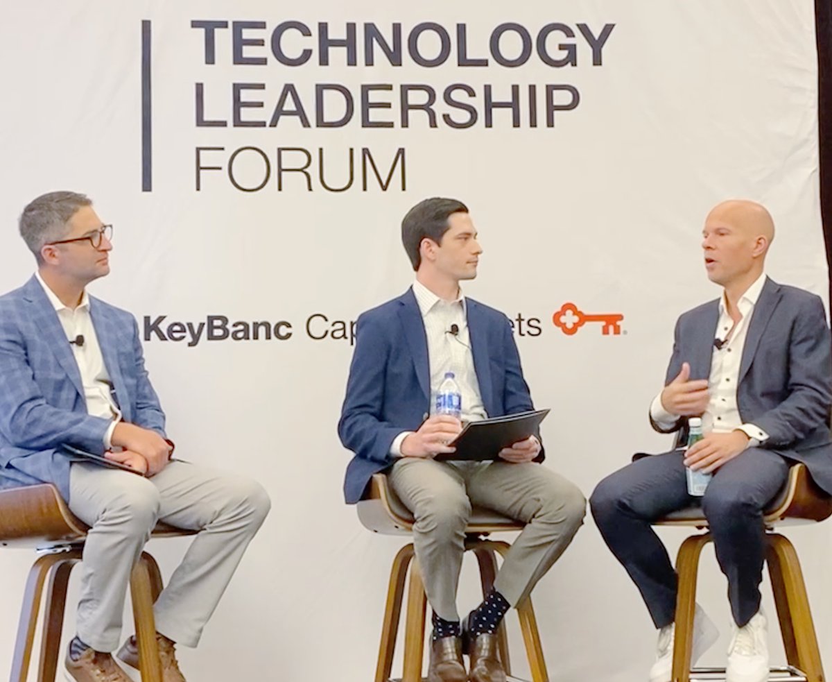 Josh Beck &amp; Alex Markgraff kickoff our 23rd annual Technology Leadership Forum in Vail CO w/ CoFounder &amp; CEO of Chainalysis Michael Gronager. Highlights included emerging trends &amp; insights within crypto, blockchain data capabilities &amp; the current regulatory environment. #KBCMTech