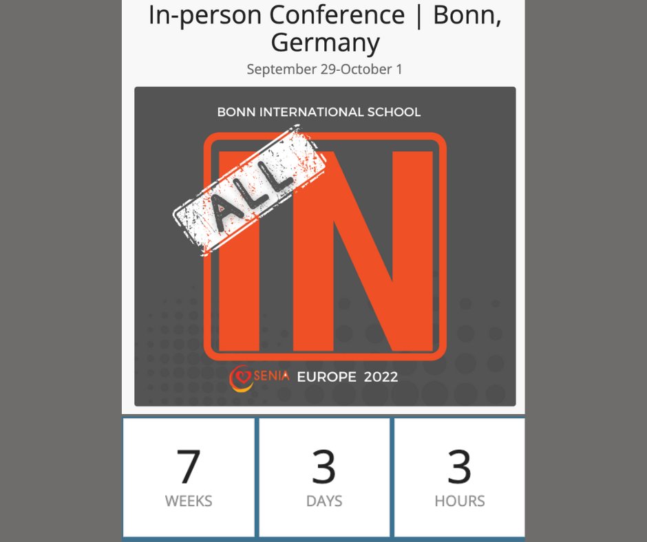 LoriBoll's tweet photo. Just 7 weeks to go until @seniaworldwide's conference in Germany! Retweet if you'll be joining us. https://t.co/IwqibJROpv #seniaeurope https://t.co/55dvWiyIs7
