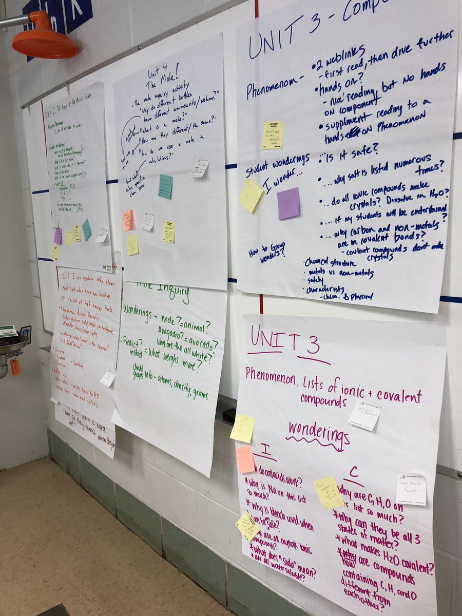 SarahStumper's tweet image. Grateful to be in person today with our #HCS_science chemistry teachers. Always a pleasure working with co-facilitators @JoeyHGaby and @Sci_Bryant and taking the opportunity to dive head first into some of our curriculum resources.