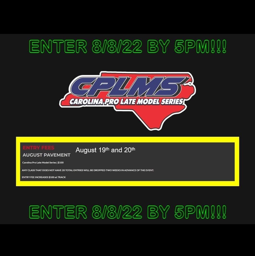 CCMS__CPLMS's tweet photo. If you plan to run 𝙉𝙤𝙧𝙩𝙝 𝙒𝙞𝙡𝙠𝙚𝙨𝙗𝙤𝙧𝙤 𝙎𝙥𝙚𝙚𝙙𝙬𝙖𝙮 on August 19th &amp; 20th with the 𝘾𝙖𝙧𝙤𝙡𝙞𝙣𝙖 𝙋𝙧𝙤 𝙇𝙖𝙩𝙚 𝙈𝙤𝙙𝙚𝙡𝙨 get registered 𝗧𝗢𝗗𝗔𝗬!  They said if everyone does not get their entries in 𝗧𝗢𝗗𝗔𝗬 by 𝟱𝗣𝗠 the CPLMS race will be dropped. https://t.co/2p38xjE4LI