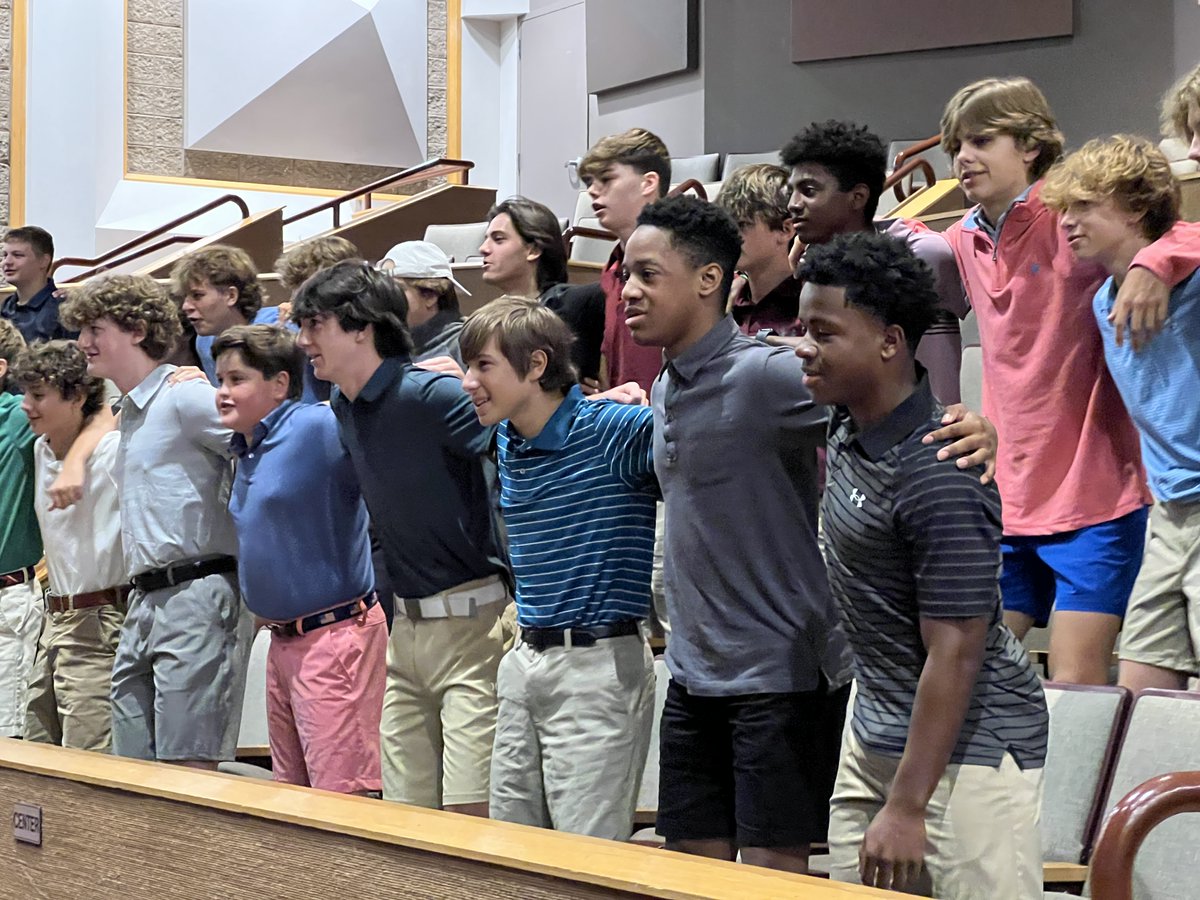 DeSmetJesuitHS's tweet photo. Look around. Four years from now these guys will be your best friends. Welcome to #Odyssey Week, #Classof2026! #lifeatdesmetjesuit #BacktotheBlock https://t.co/qocus3KFGg