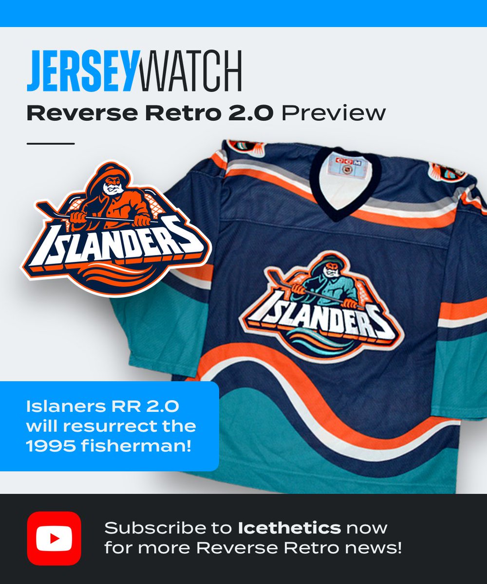 icethetics on X: #Islanders #ReverseRetro will see the return of the  Fisherman from their 1995 rebrand! Icethetics source says it will be blue  and orange only. No teal.  / X