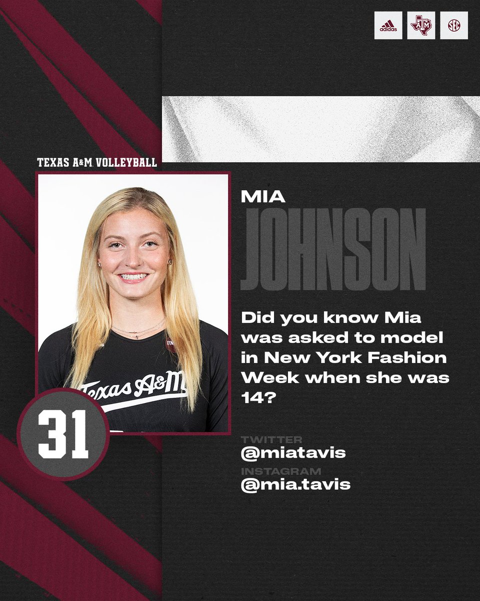 AggieVolleyball's tweet photo. 𝐌𝐞𝐞𝐭 𝐭𝐡𝐞 𝐍𝐞𝐰𝐜𝐨𝐦𝐞𝐫𝐬 ⬇

Mia Johnson | OH | So.

🐦 @miatavis 
📸 mia.tavis

#GigEm https://t.co/UpOjWFVFLe