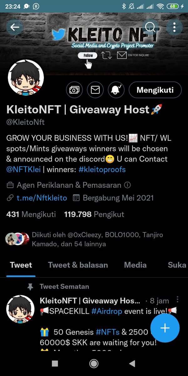 BigWin_Angel's tweet photo. @KleitoNft Done https://t.co/HF5oo3320S