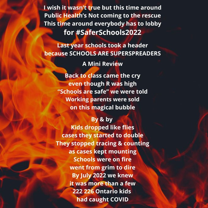 MarieTattersall's tweet photo. How reckless do Gov Officials, Public Health & School Boards need to be with your children's lives before you Demand Safer Schools?
#BringBackMaskMandates
#TestToReturn
#VentilationFiltration
#COVIDisAirborne
#SaferSchool2022
#MonkeyPoxIsAirborneToo
https://t.co/pG5fTYKXX7 https://t.co/je1J66Yssf