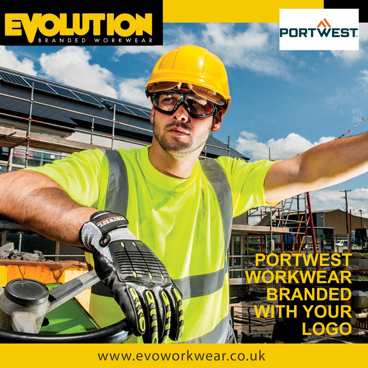 Get #portwest workwear branded to your business. We offer high quality embroidery on any PortWest garments. Check out our full range on evoworkwear.co.uk #portwest #workwear #construction #builder #groundworks #electrician #building #checkatrade #fixradio