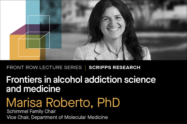 scrippsresearch's tweet image. This Wednesday (1pm PT), join us for our free #FrontRow lecture with Prof. Marisa Roberto, as she discusses how stress and the neuroimmune environment contribute to alcohol use disorder, and new insights on potential treatments. Register here: scrippsresearch.zoom.us/webinar/regist…