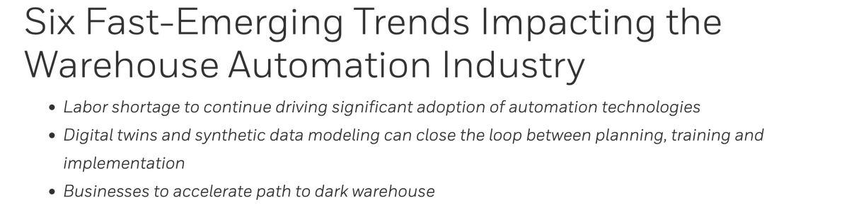 RoboticsPrime's tweet image. 6 Fast-moving Trends impacting the Warehouse Automation industry. #Primerobotics honeywell.com/us/en/press/20…