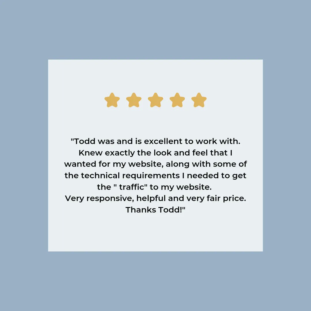What do our clients say about working with Winnipeg Web Guy? 
“Todd was and is excellent to work with.Knew exactly the look and feel that I wanted for my website, along with some of the technical requirements I needed to get the " traffic" to my website.” –Allison
